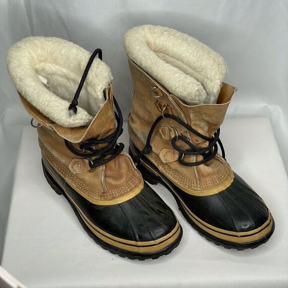 Sorel Caribou Leather Kaufman Rubber Snow Boot - Men’s 9 - Picture 2 of 11